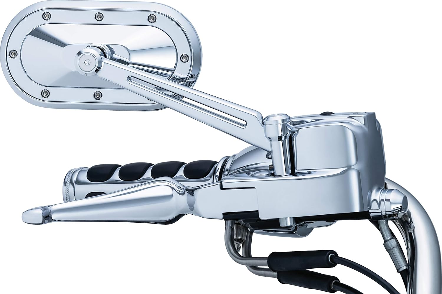Kuryakyn 1736 Motorcycle Handlebar Accessory: Heavy Industry Rear View Side Mirrors, Chrome, 1 Pair