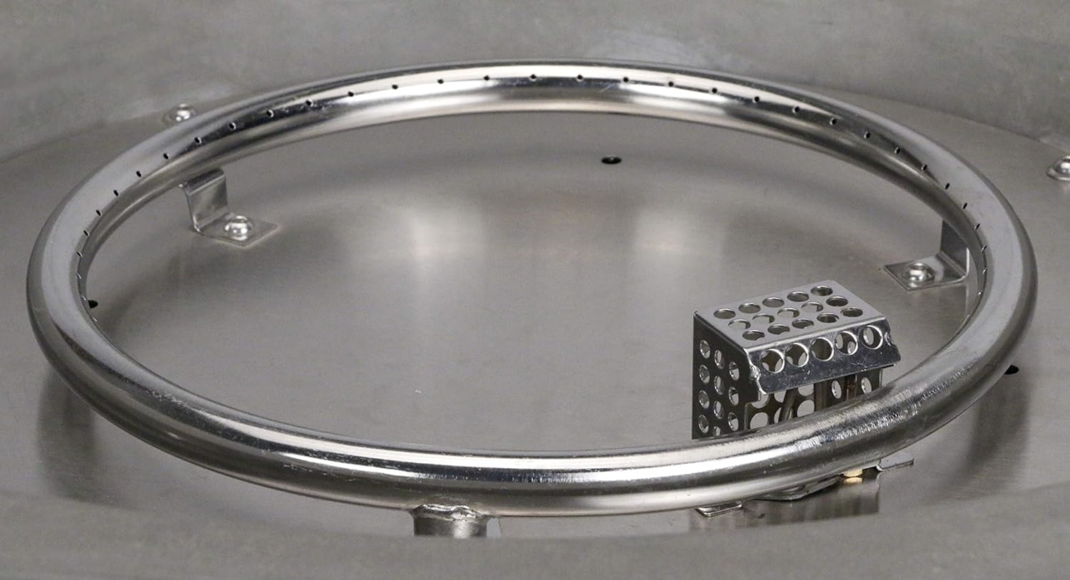 Pyromania Shangri-La Outdoor Concrete Fire Pit Bowl, 41 Inches Round - Natural Gas Model in Charcoal Gray Color