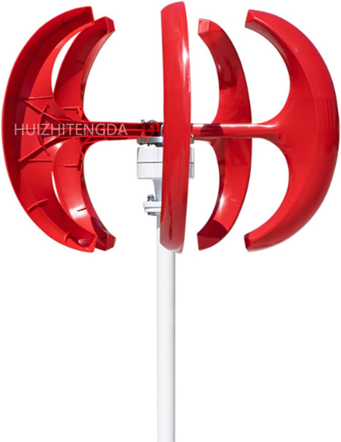 1000W Wind Turbine Generator,12V 24V 48V Three-Phase Vertical Windmill 5 Blades Energy Generator with Controller Suitable for Courtyard Lighting(Red)