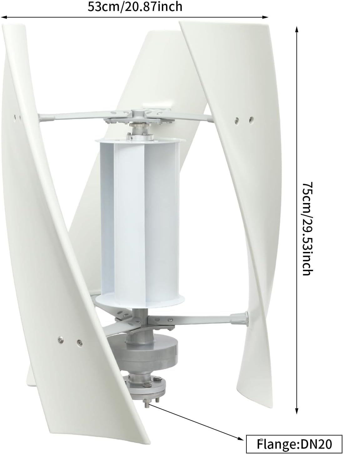Vertical Wind Turbine Generator, 100W 24V Wind Turbine Kit with Intelligent Microprocessor Controller & Auxiliary Wind Wheel, Vertical Helix Wind Power Turbine Generator Kit for Mobile House Cabin