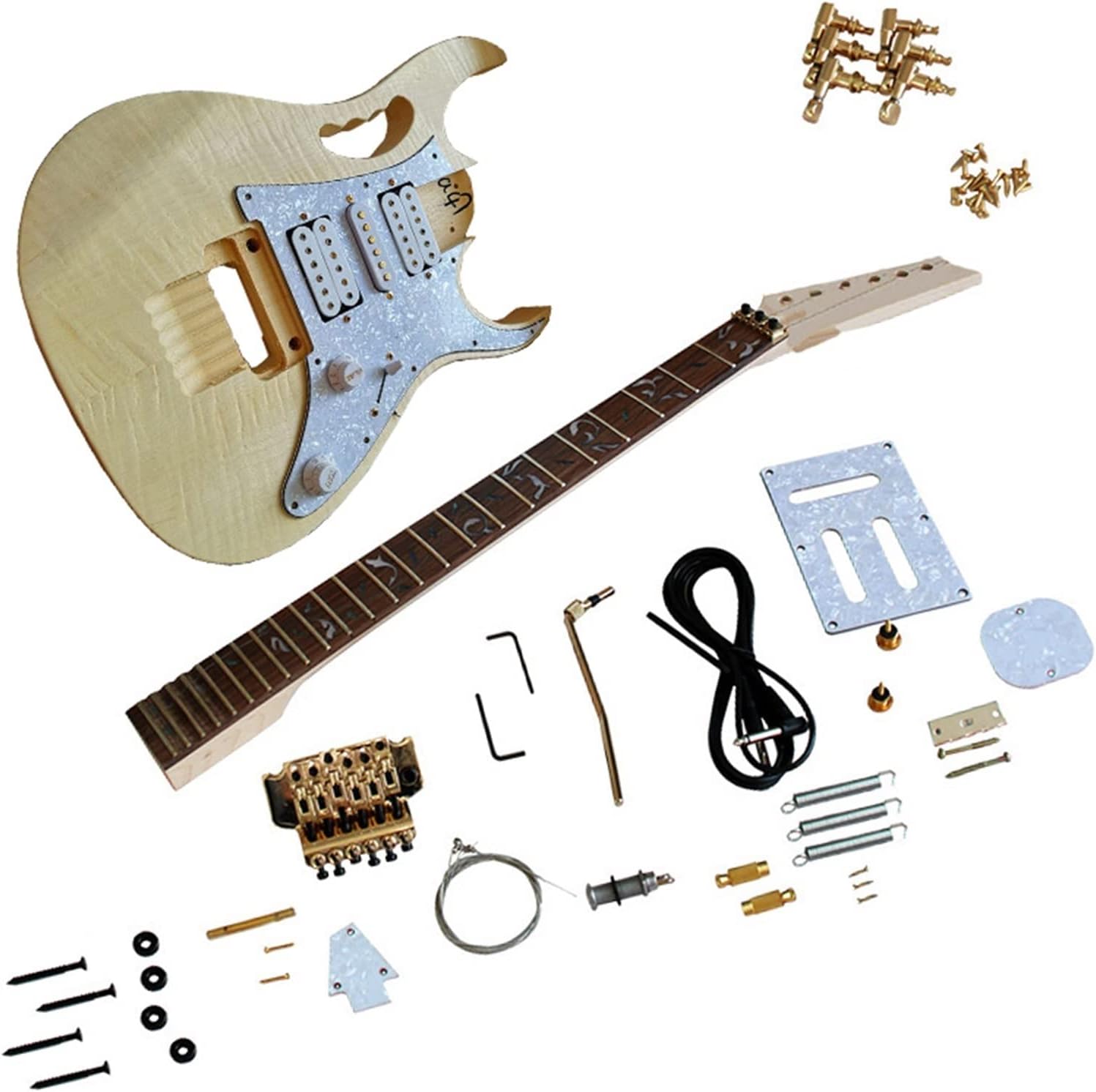 DIY Electric Guitar Kit Professional DIY Guitar Body Kit Basswood Body Rosewood Fingerboard Electric Guitar Building Set