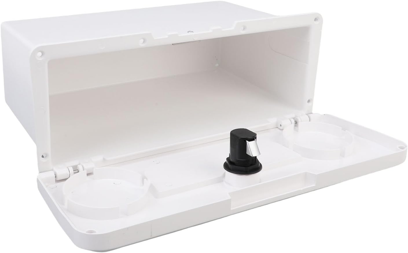 Boat Storage Compartment, ABS Boat Glove Box Deck Compartment Replacement with Concealed Button Lock for FishingBoats, Sailboats, Yachts, RV Access Hatch, Rain Proof