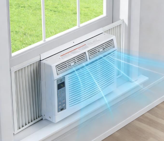 8000 BTU Smart WiFi Window Air Conditioner, Cools Up to 350 Sq. ft., Energy Saving AC Unit with Remote Control, App & Voice Control, 24H Timer, Quiet Operation for Living Room, Office