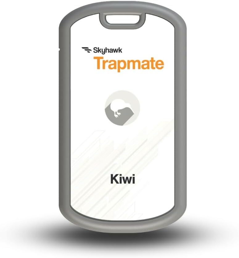 Skyhawk Trapmate Kiwi - Battery Powered Monitoring Device for Animal Traps - Dual Sensor Technology with Accelerometer and Reed Switch, 3 AAA Lithium Batteries & Instant Alerts via App (Grey)
