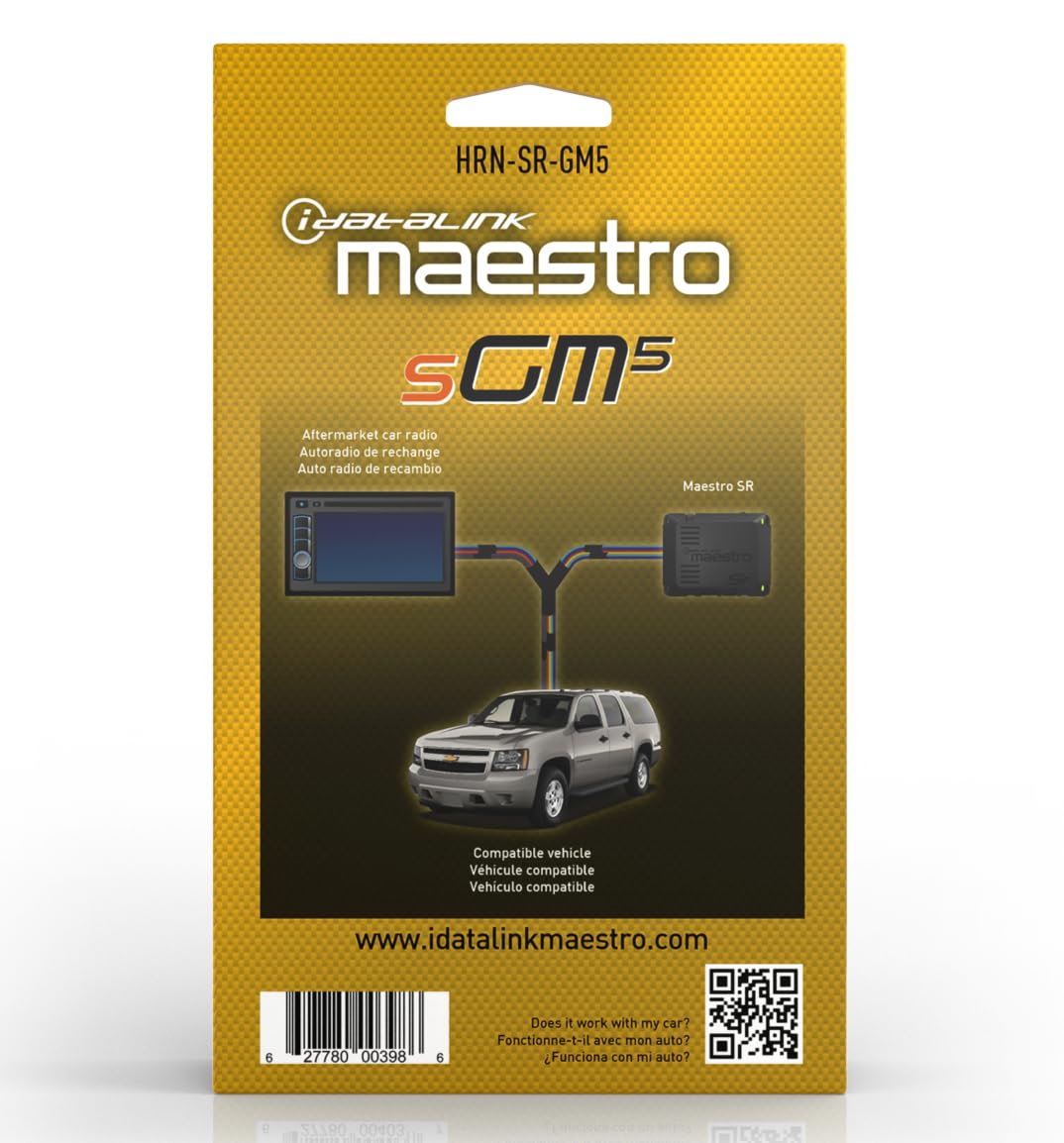 Idatalink Maestro HRN-SR-GM5 T-Harness for Select GM Vehicles 2007-2016, Replace The Factory Radio While retaining Steering Wheel Controls & use of Factory Amplifier (ADS-MSR Module Also Required)