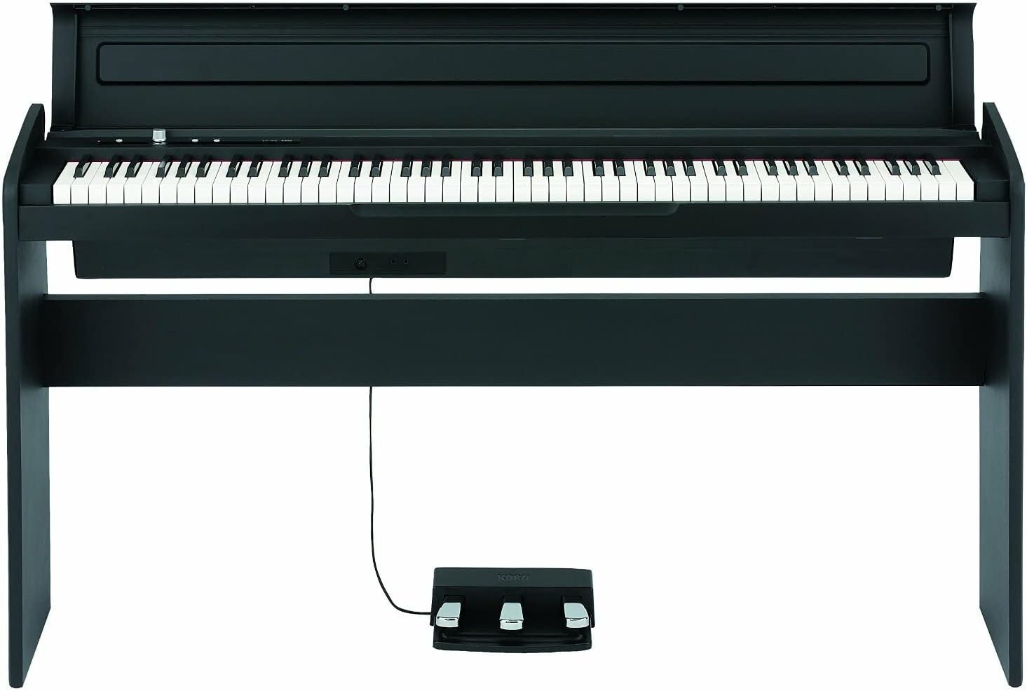 Korg LP180 88-Key Lifestyle Piano (Black) Bundle with Flip-Top Piano Bench and Piano Book (3 Items)