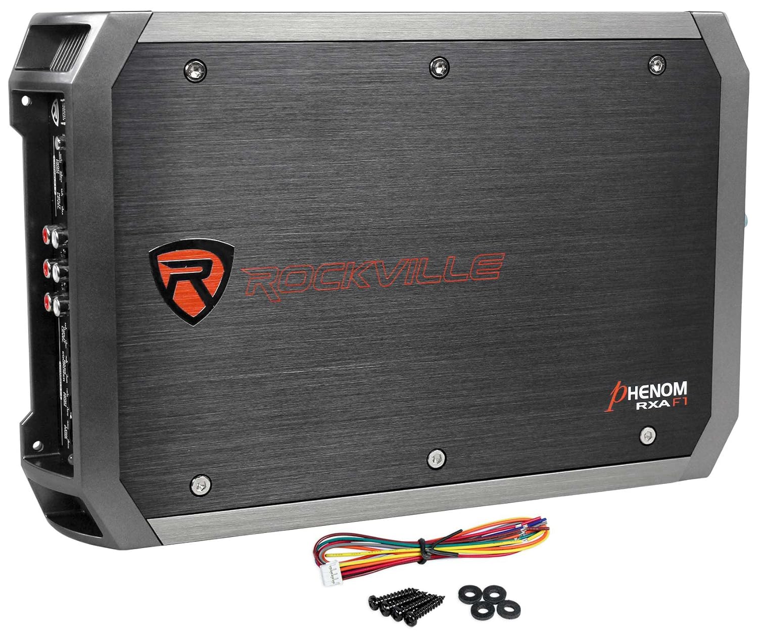 Rockville RXA-F1 Bundle: 1600 Watt Peak/400 Watt RMS 4 Channel Car Amplifier Stereo Amp, RWK42 4 Gauge 4 Channel Amplifier Wiring Installation Kit with RCA Cables, 2-Items