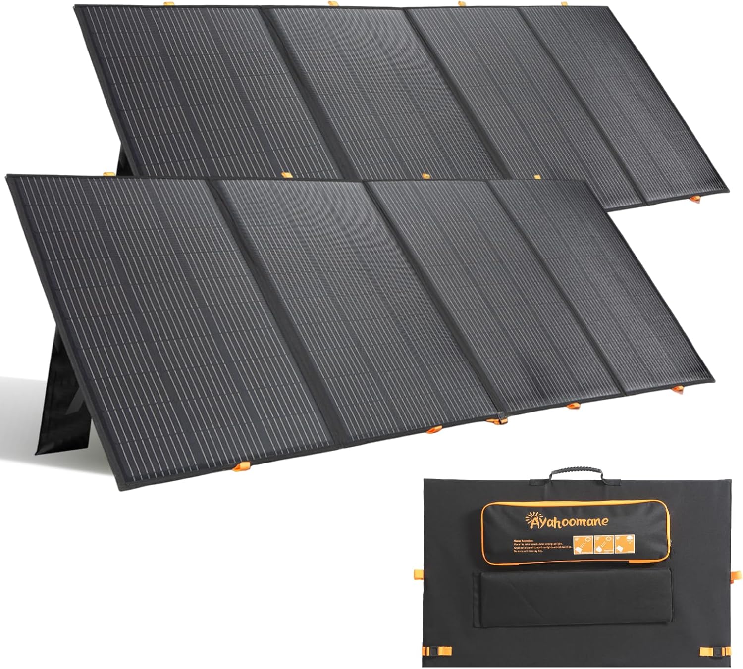 800W Portable Solar Panel,2pcs 400W,Foldable Solar Panel Power Backup,36V Output Solar Charger for Power Station Off Grid Outdoor Activities, RV, Marine,Camping, Solar Generator, IP67 Waterproof