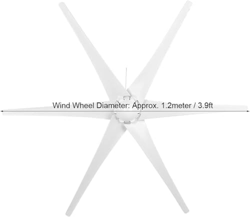 800W Wind Turbine Generator Kit - High Efficiency 6-Blade Wind Power System for 12V/24V/48V Home Energy Solutions, Eco-Friendly Free Power with Controller