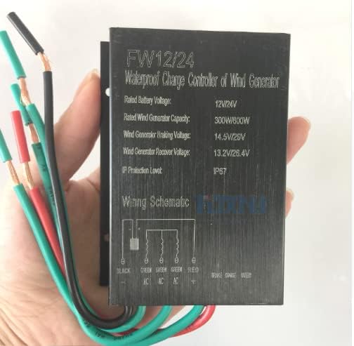 Industrial Wind Turbine Generator 400W Wind Turbine Generator Household Type Wind Turbine 12V24V Auto Charging Controller Three Phase AC Permanent Magnet Generator Solar And Wind Power Parts(5 BLADES_