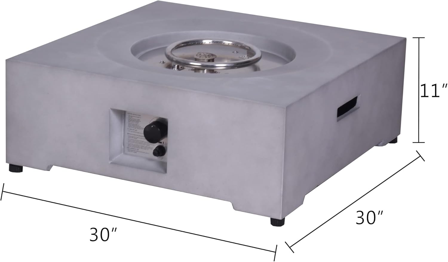 40,000BTU Exterior Faux Stone Propane Fire Pit for Outdoor Garden Backyard with Water Proof Cover and Lava Rock