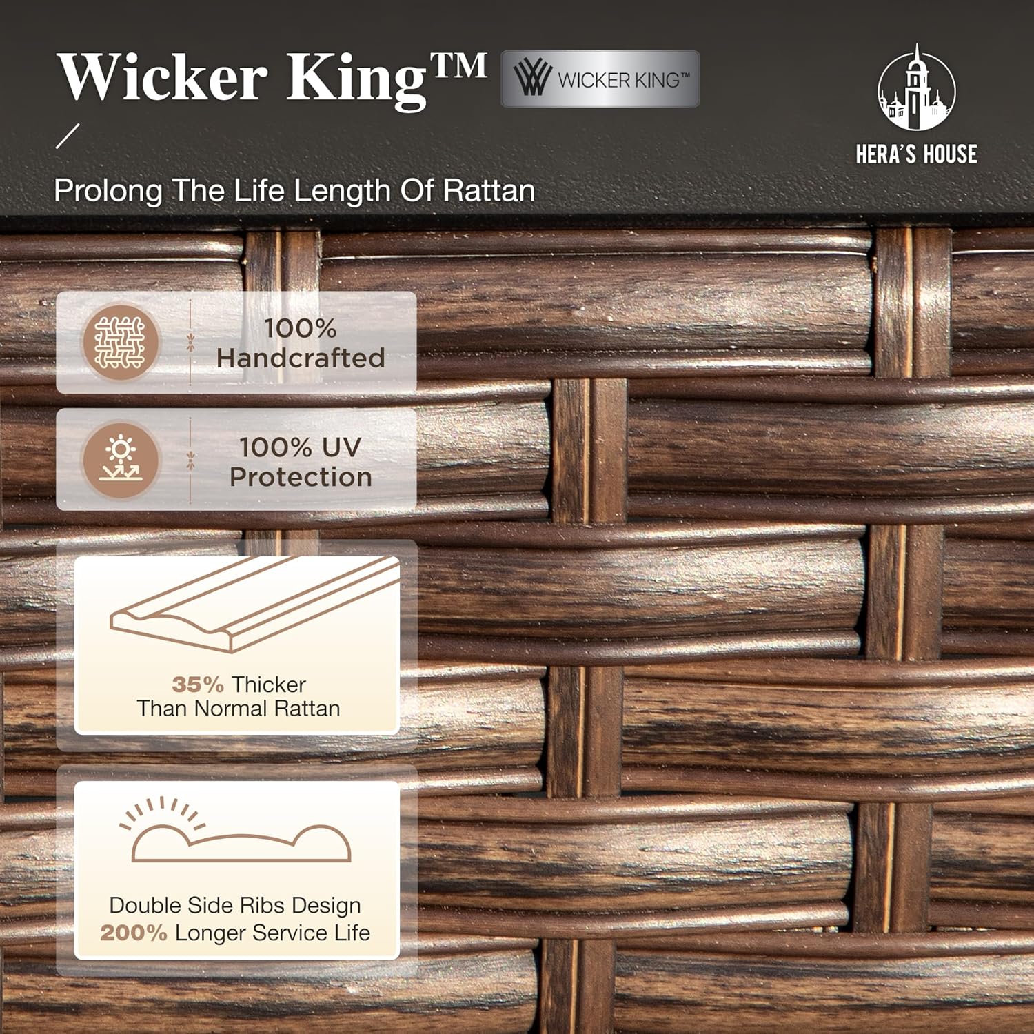 HERA'S HOUSE 4 Piece Patio Furniture Set with 56