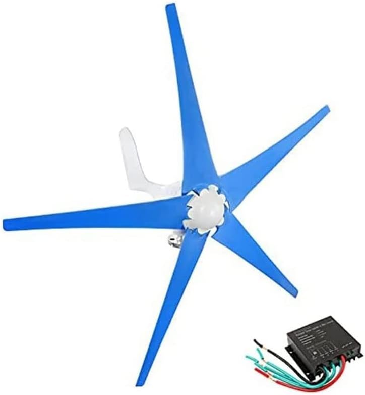 500W Wind Turbine Generator, 12V/24V Wind Generator Kit with Charge Controller, 5 Blade Wind Power Generator for Marine, RV, Home, Windmill Generator Suit for Hybrid Solar Wind System
