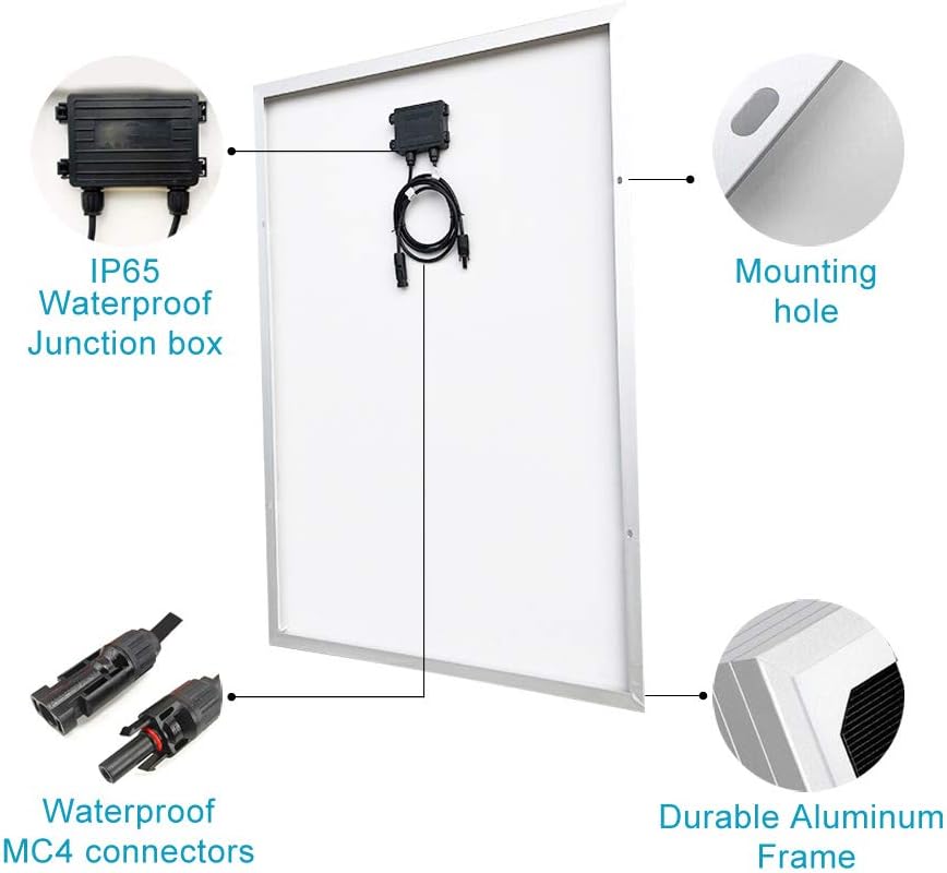 600W(640W) Solar Wind Turbine Generator Power Kit: 400W Wind Turbine + 2 x 120W Mono Solar Panel + Solar Wind Hybrid Controller + 1000W Inverter for 12V/24V Battery Charging