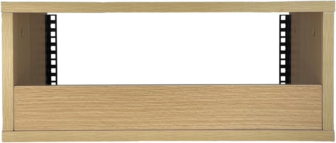 4U Wooden Desktop Studio Rack, Standard Rack for Equipment in Golden Oak Finish,The Perfect Solution for Keeping Your Studio Tidy and Organized