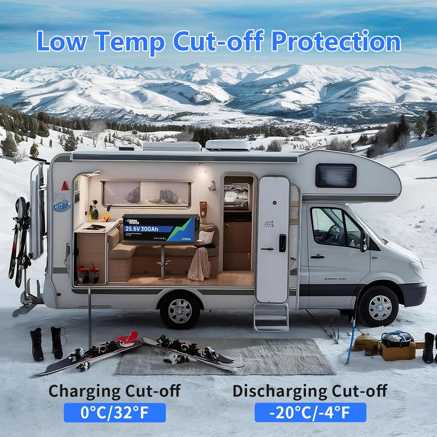 24V 300Ah LiFePO4 Lithium Battery - 7680Wh, 200A BMS, 15000+ Cycles, Low-Temp Cutoff 24v Lithium Battery for RV, Solar, Trolling Motor & Marine Applications