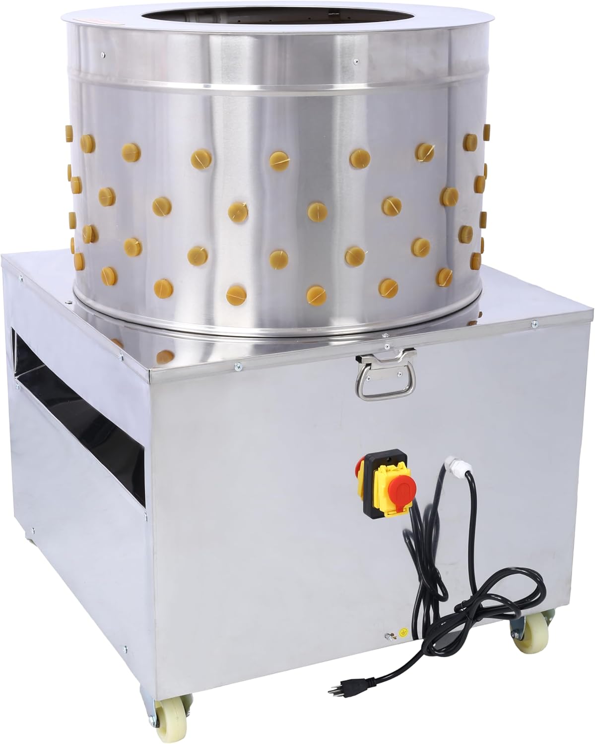 20in Drum 1500W Chicken Plucker Machine with Stainless Steel Build Rubber Fingers for Fast Defeathering and Easy Cleaning