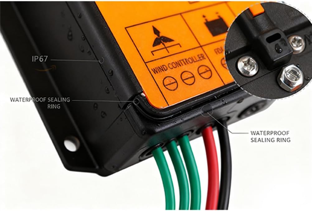 220v,HUIZHITENGDA 10A-40A MPPT Charge Controller,6000W-10000W12v/24V Auto Matching 48V 10A 40A Wind Turbine Generator Wind Charge Controller Waterproof IP68