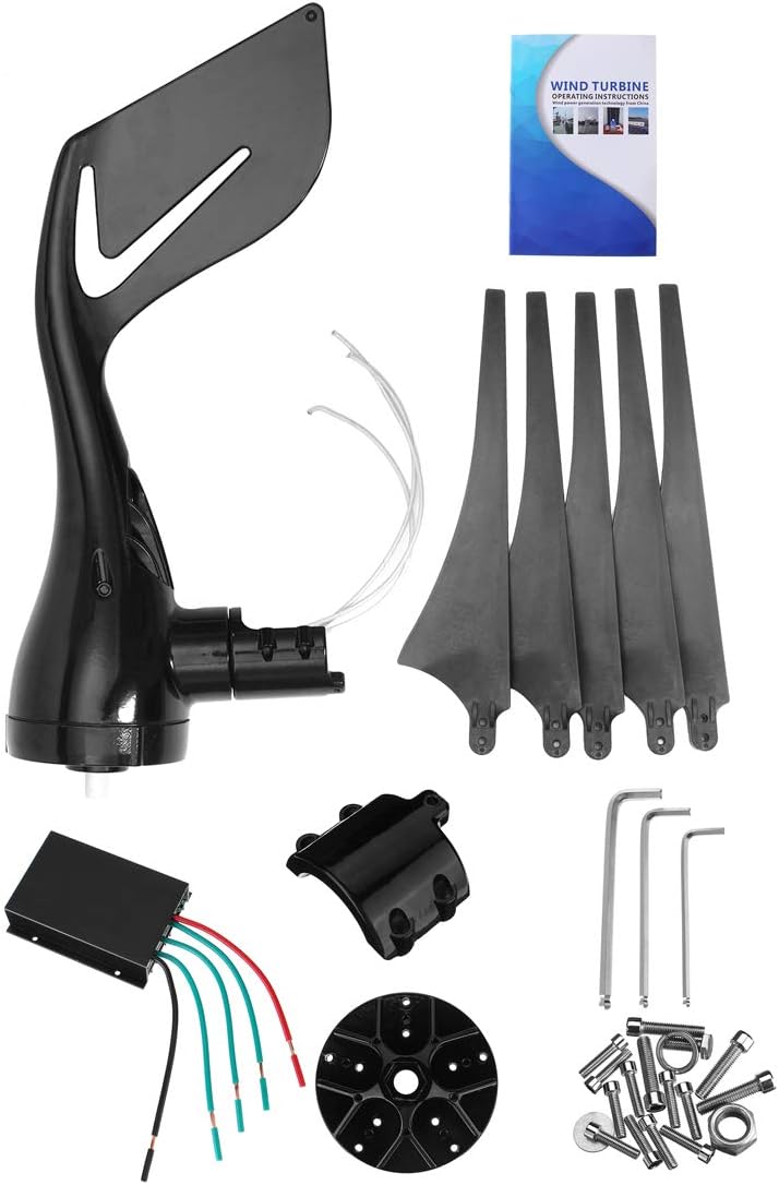 3000W Wind Turbine Generator 5 Blades Free Energy Windmill 12V 24V Wind Power with Controller for Home Outdoor Camping Use