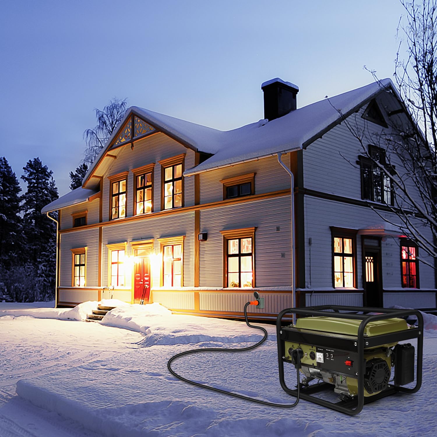 50 Amp Generator Cord 15 Feet, NEMA 14-50p to CS6364 & SS2-50R Generator Emergency Power Cord, 125/250V, 12500 Watts, Perfect for Generator to House Connection