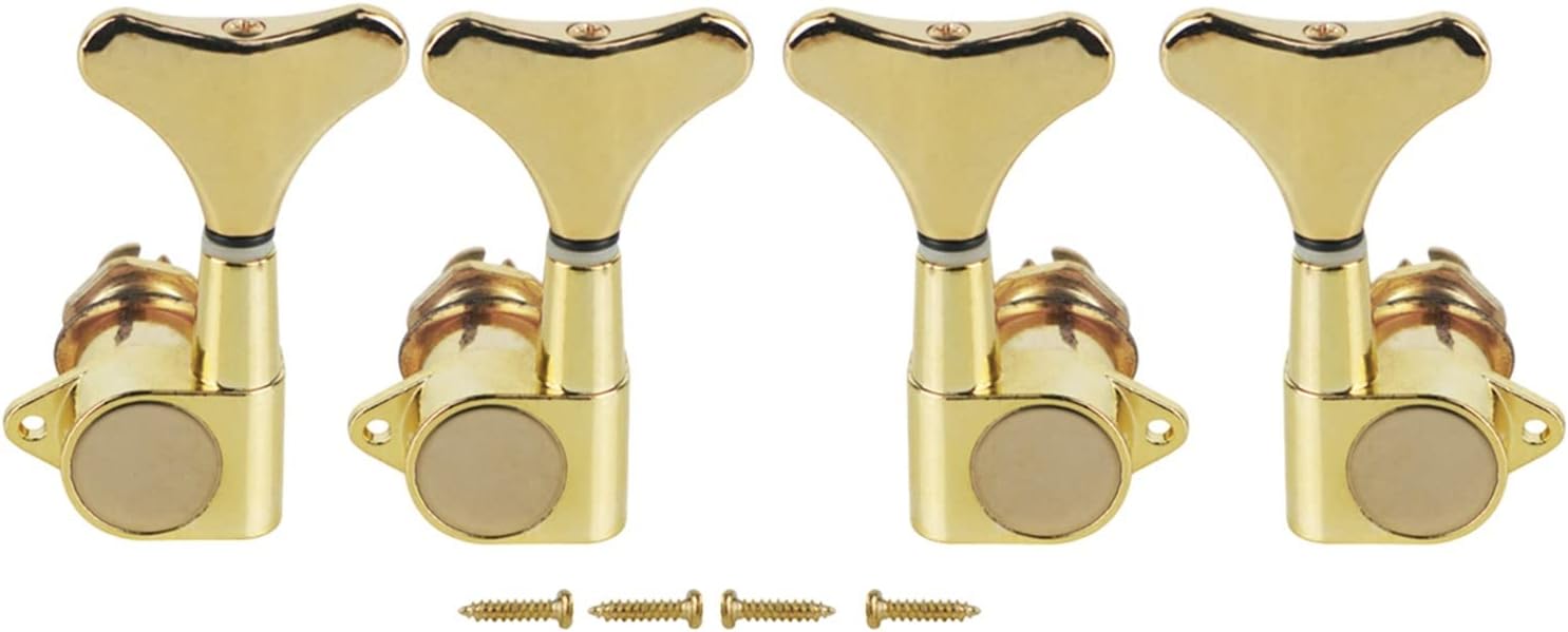 2L2R Bass Machine Heads Gear Ratio 1:17 for 4-String Bass, Chrome/Black/Gold Available Guitar Machine Head Tuners (Color : Black)
