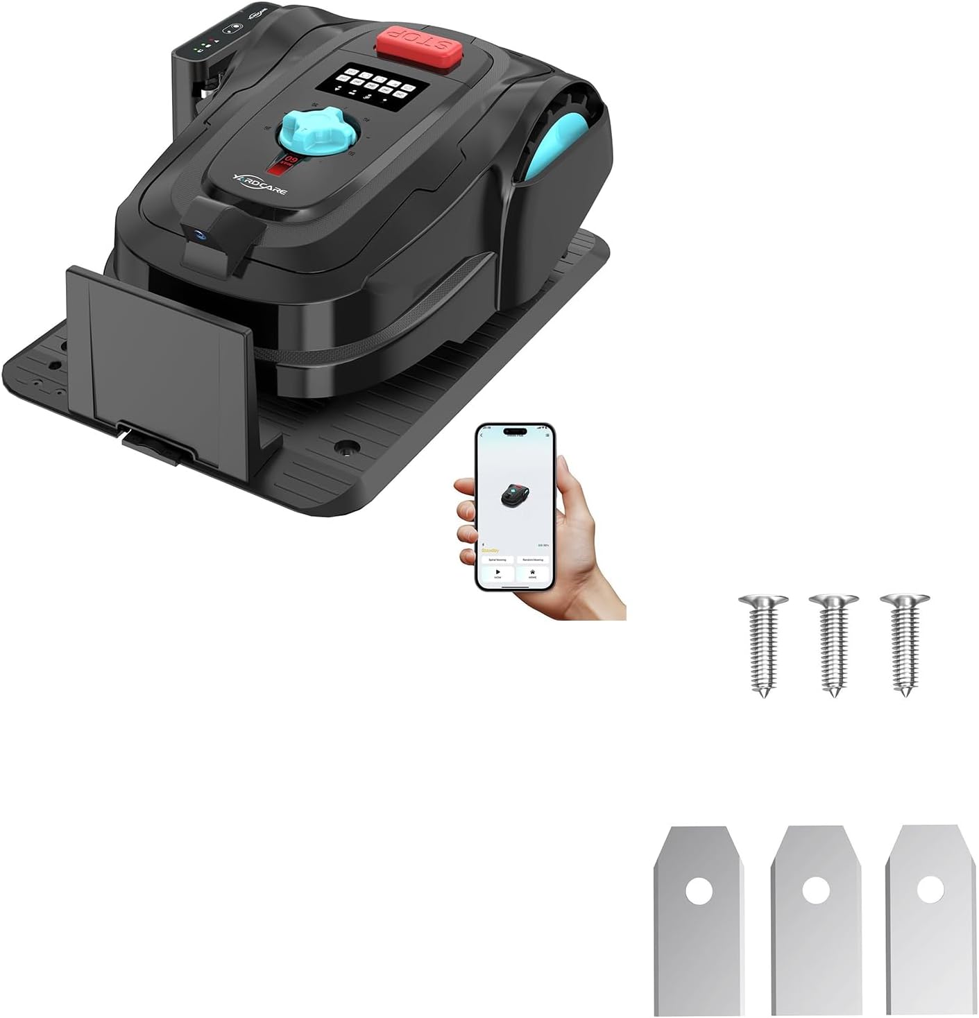 M800Plus Cordless Robot Lawn Mower with GPS + 3D Visual Navigation, Bow-Shaped Path Mowing, APP Control, 4.0Ah Automatic Robotic Lawnmower for 1/5 Acre, Obstacle Avoidance, Height Adjustment