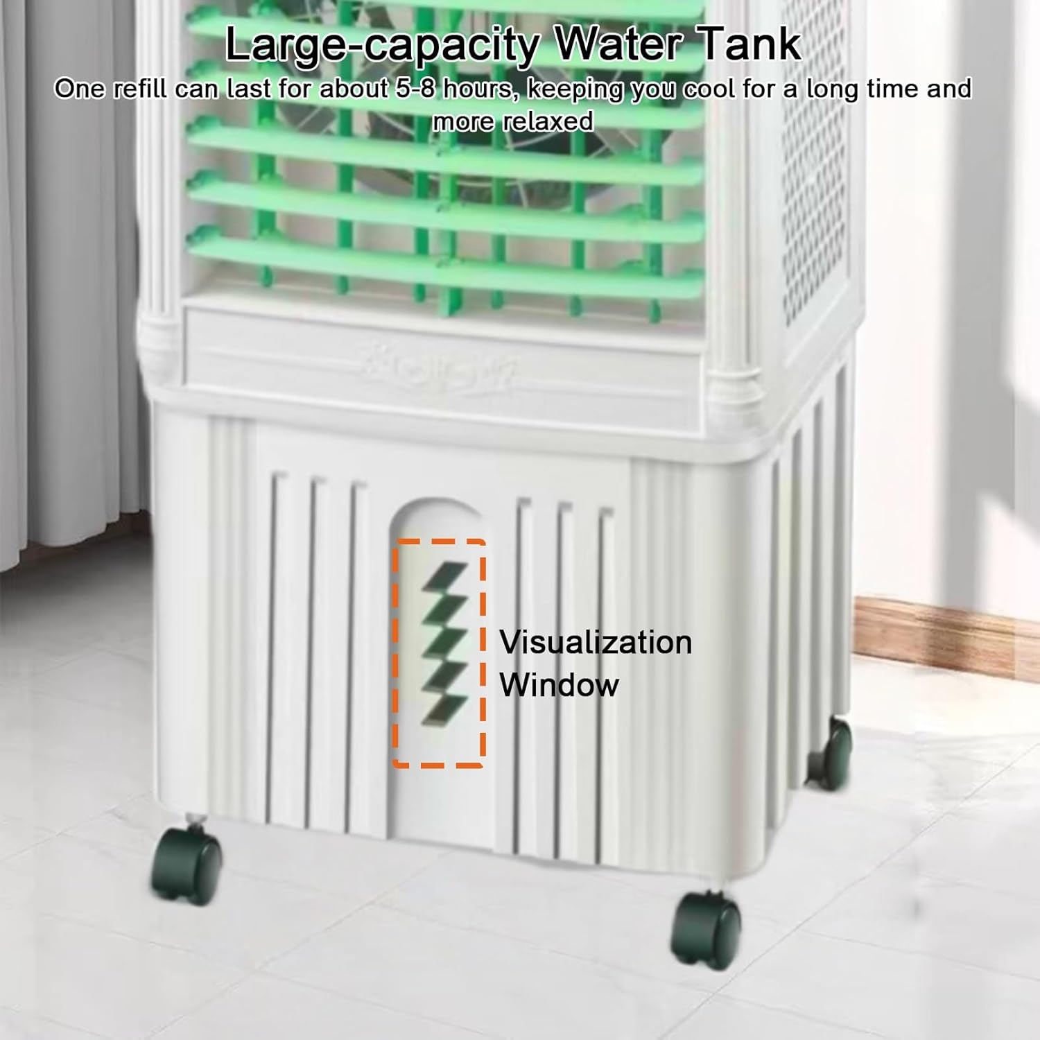 Portable Air Conditioners, Evaporative Air Cooler, Strong Cold Wind, Upper and Lower Double Water Tanks, for Workshops, High Temperature Places(88x38x29cm/35x15x11in)