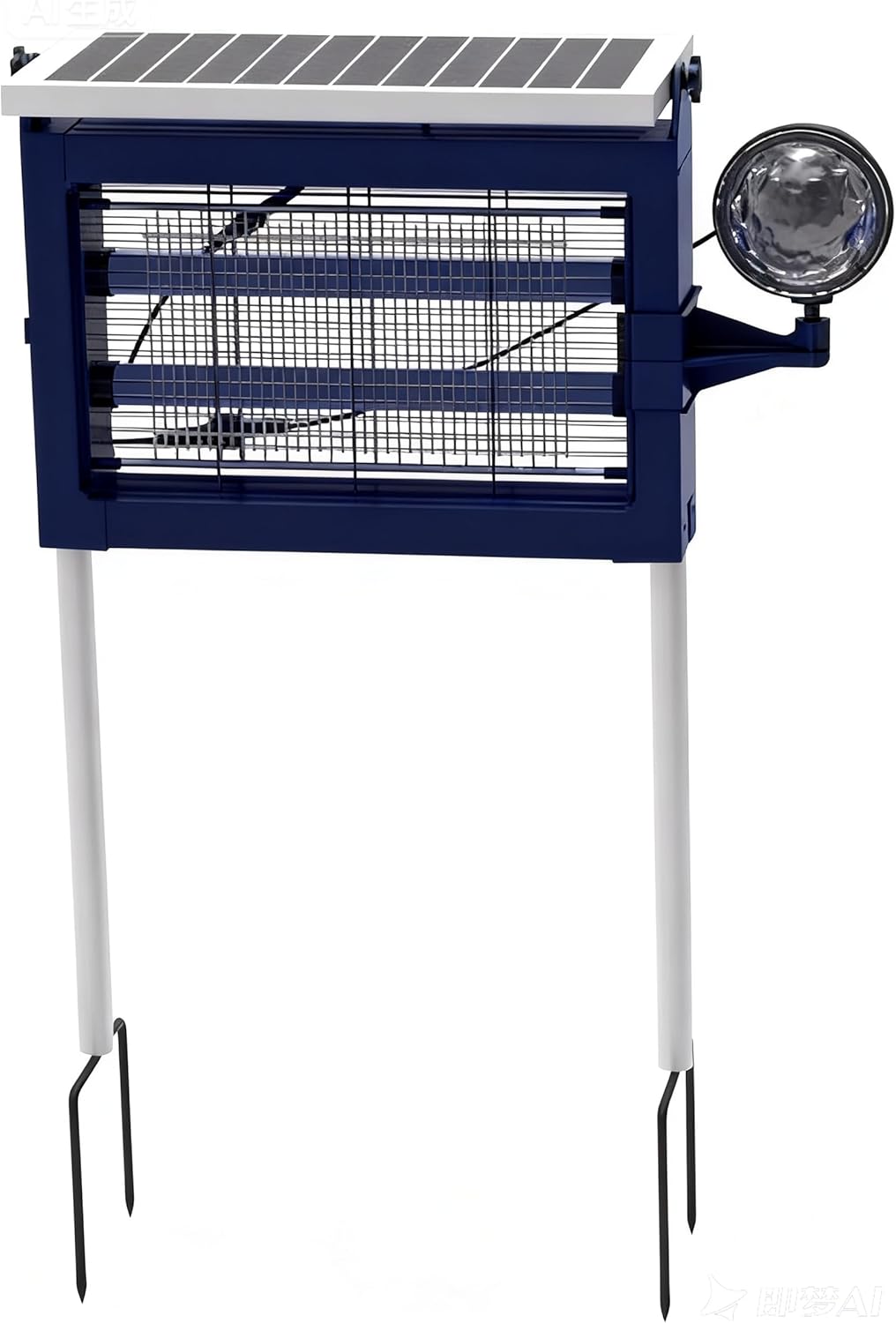 Solar Bug Zapper Outdoor, Jinyeda 2 in 1 Water Wave Projector & Mosquito Zapper, 4500V Powerful Electric Mosquito Killer, 4000mAh Battery, Cordless Fly Insect Zapper Waterproof for Patio Garden