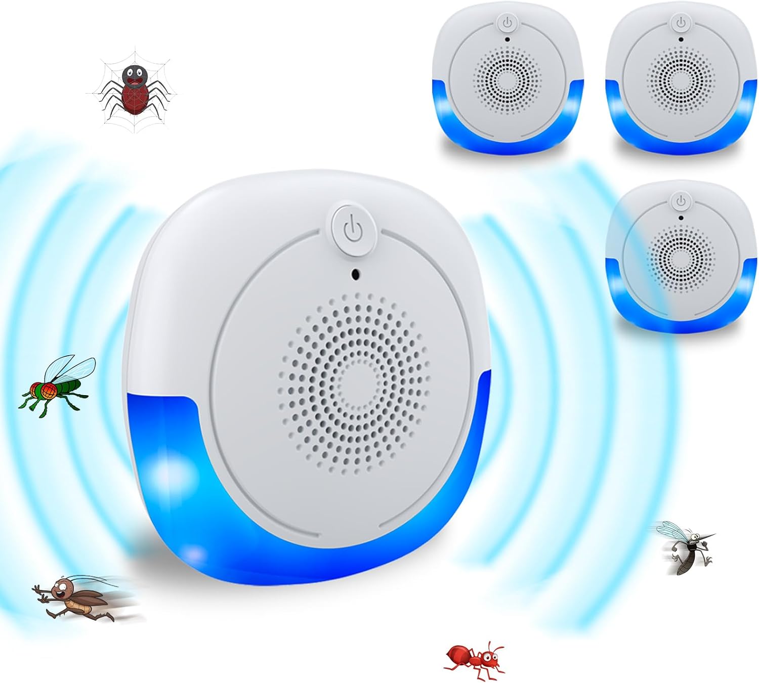 Ultrasonic Pest Repeller, Mouse Repellent Indoor Ultrasonic Plug in, Insect Rodent Repellent for House, Pest Defense for Bugs Roaches Insects Spiders Mice Mosquitoes Flies Cockroach, 3 Packs