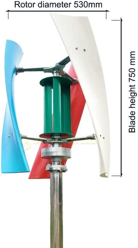 Wind Power Turbine Generator 1500W Wind Generator Inner Air Duct Alternative Energy Wind Turbine Power Permanent Maglev 12v 24v with MPPT Controller (Color : MPPT Controller, Size : Multicolor_12V)