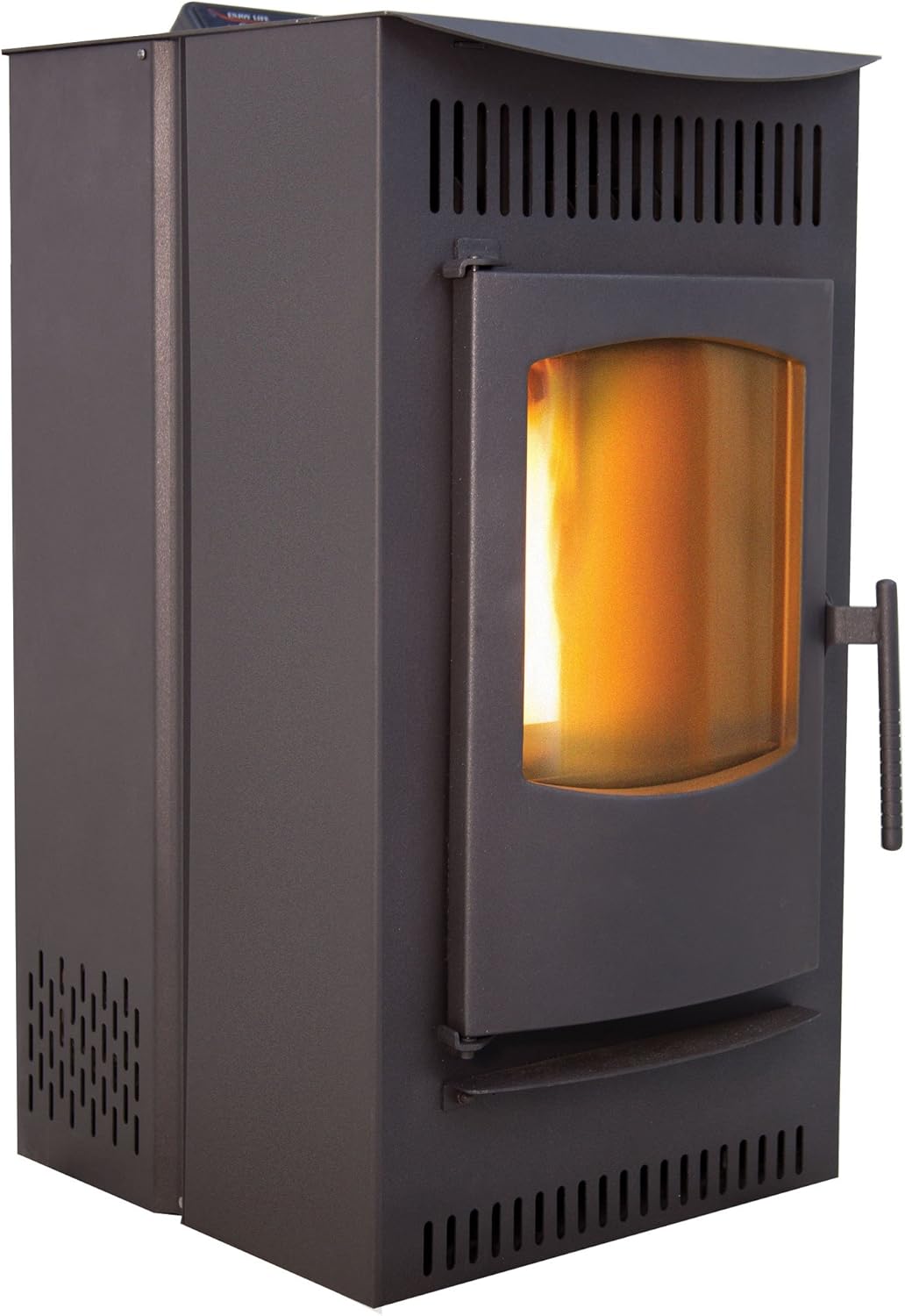 Castle Wood Pellet Stove Serenity 12327 Indoor Heating Temperature Control, Free Standing with Flame Window and Smart Controler, 18- ¼”W x 34”H x 23 ¾”D