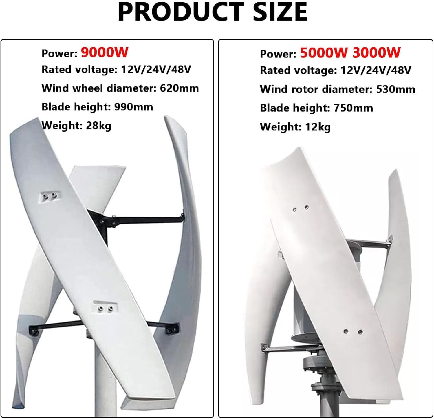High-Efficiency 12V Wind Turbine Generator Kit - 5000W Maglev Design with MPPT Controller for Home & Street Lighting, Ideal Renewable Energy Solution