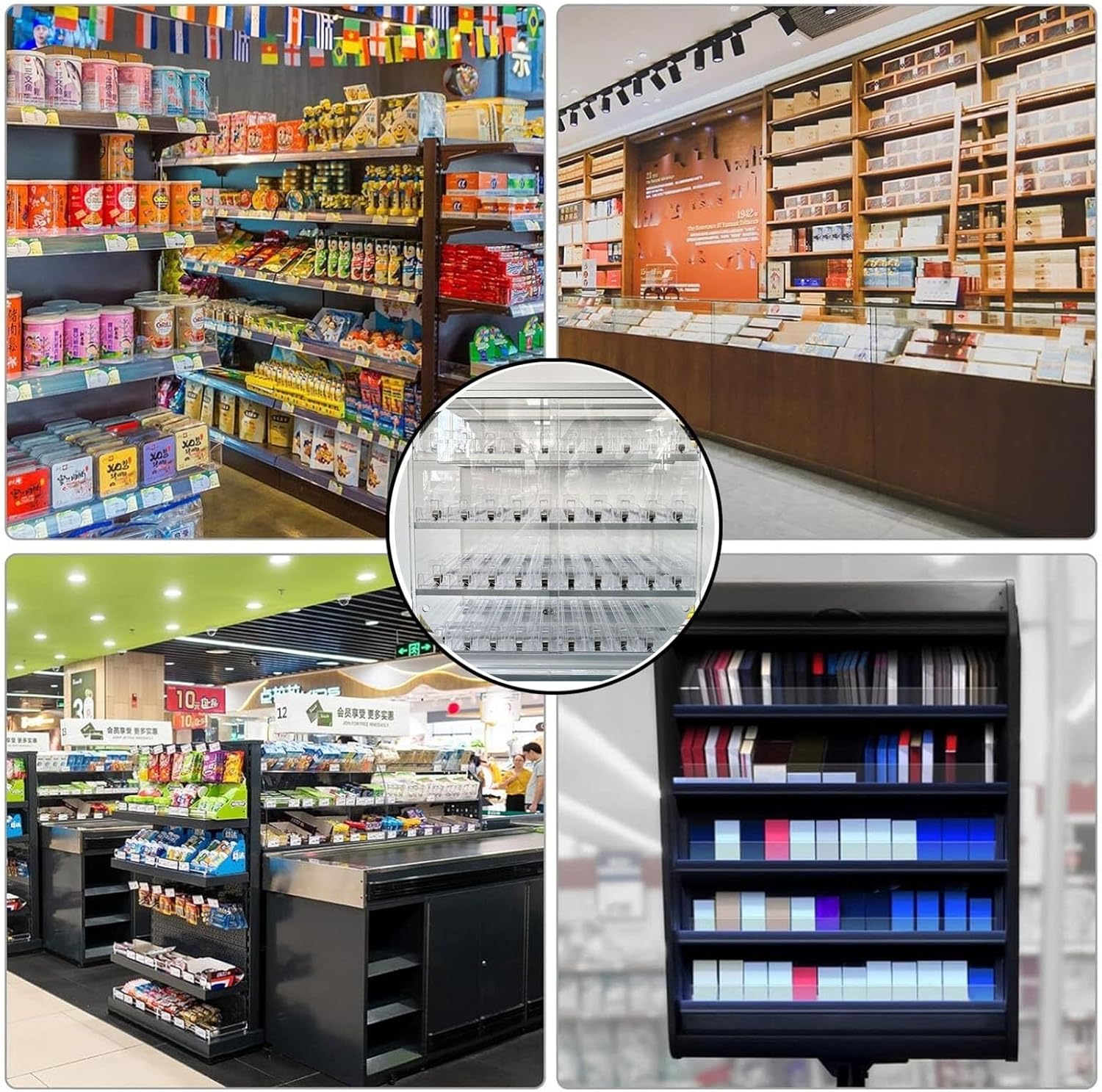 Acrylic Automatic Tobacco Display Rack Pushers - Clear 3-Layer Cigarette Box Holder for Convenience Stores, Gas Stations, Retail Shops - Efficient Auto-Push System for Cigar Products