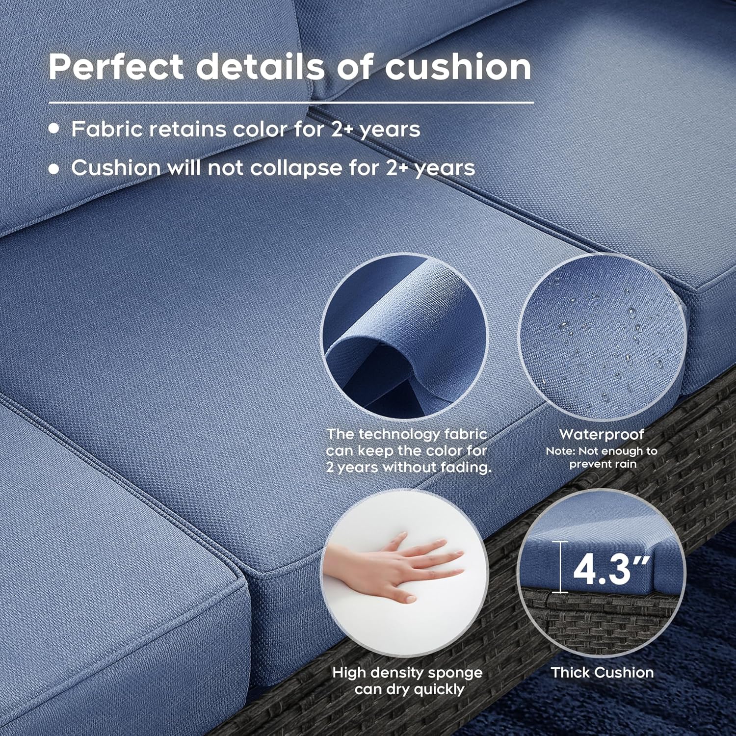 Yechen Patio Furniture Set 6 Peices with 44