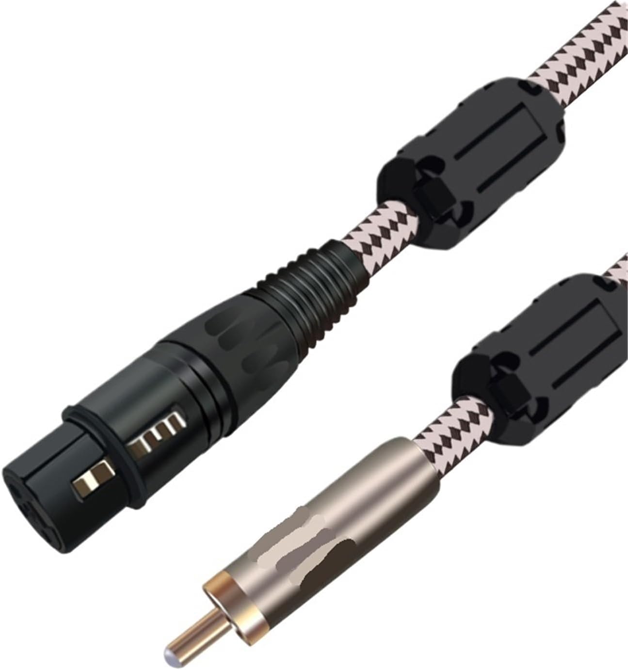 Female XLR to Male Shielded Audio Cable for Subwoofer Mixer Amplifier Microphone Speaker AV Cable 1M 2M 3M(White,15m)