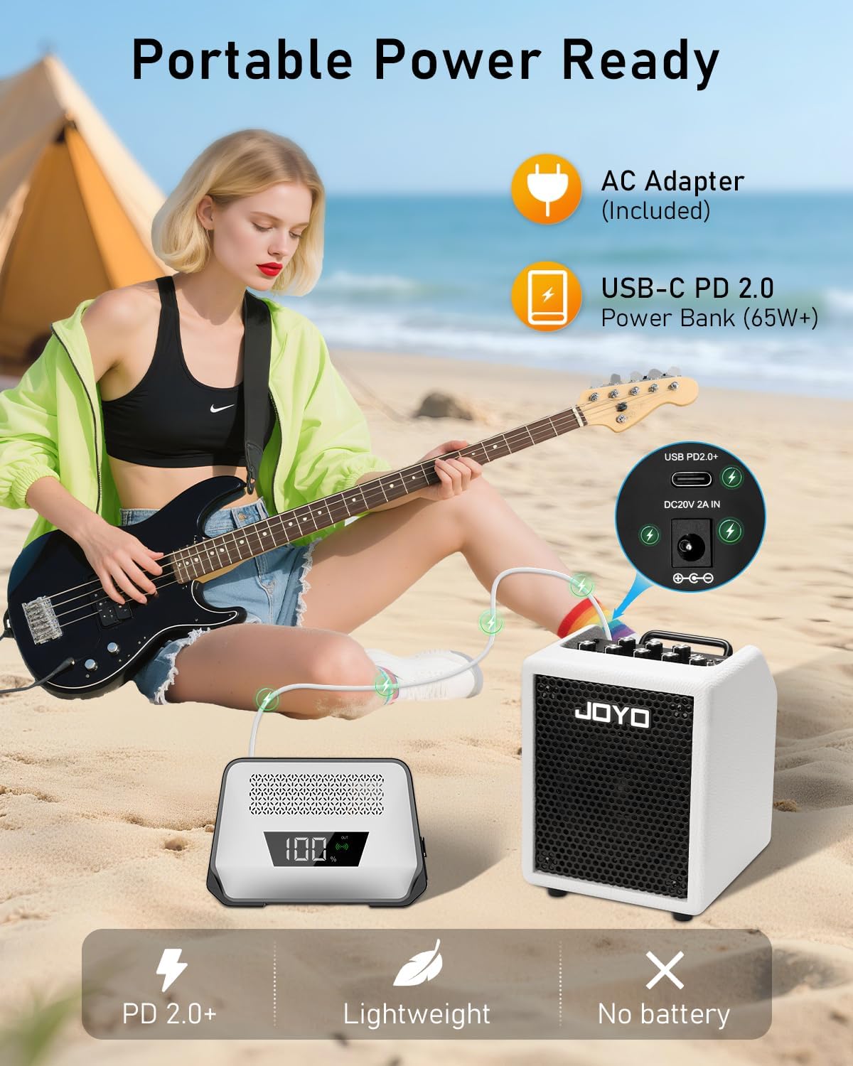 JOYO 30W Bass Combo Amplifier Portable Amp 4