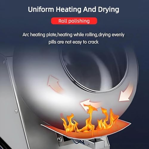 110V Professional Ball Coating & Drying Machine, 2-5KG/H, Adjustable Speed Polisher for Coating, Rounding, and Drying - Ideal for Industrial Use