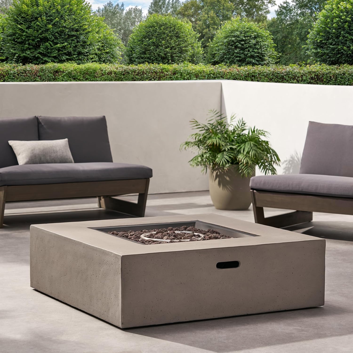 50,000 BTU Square Propane Gas Fire Pit Table 40