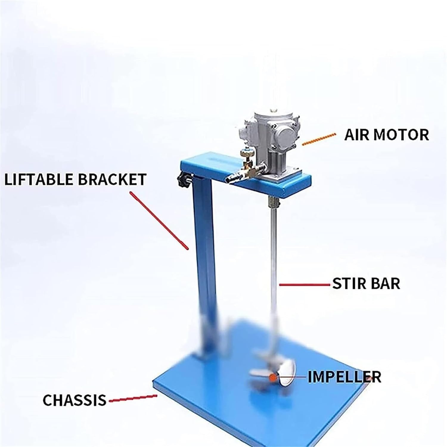 Pneumatic Mixing Machine Air Agitator 5 Gallon Pneumatic Paint Stirring Machine 20L Automatic Lifting Pneumatic Paint Mixer,38x32x86cm(