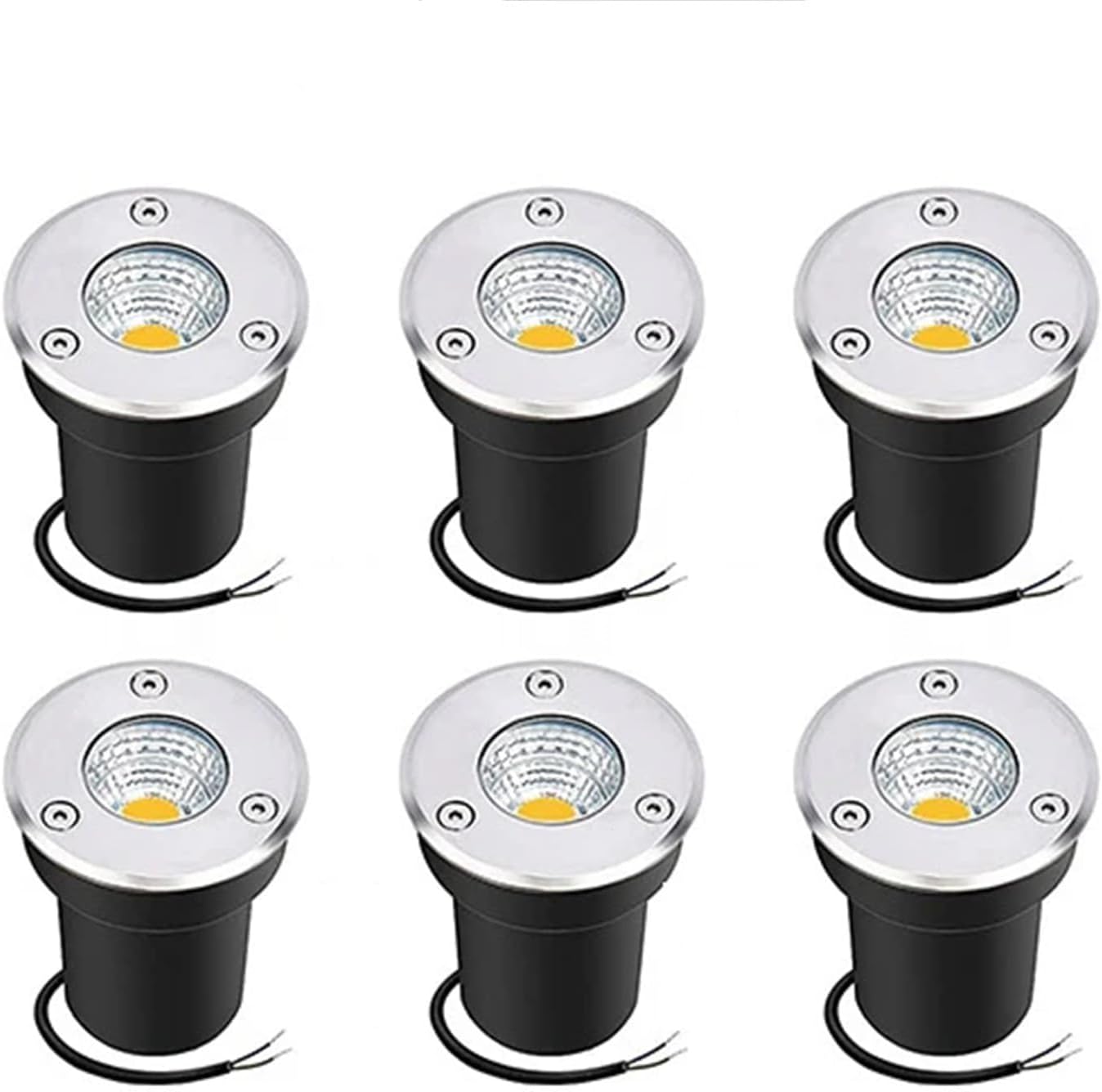6PCS Underground Light LED - LED Beam Spotlight, AC85-265V COB Garden Landscape Lights, IP66 Waterproof Recessed Buried Lights, for Outdoor Park Driveway Underground Lighting(White,30w)