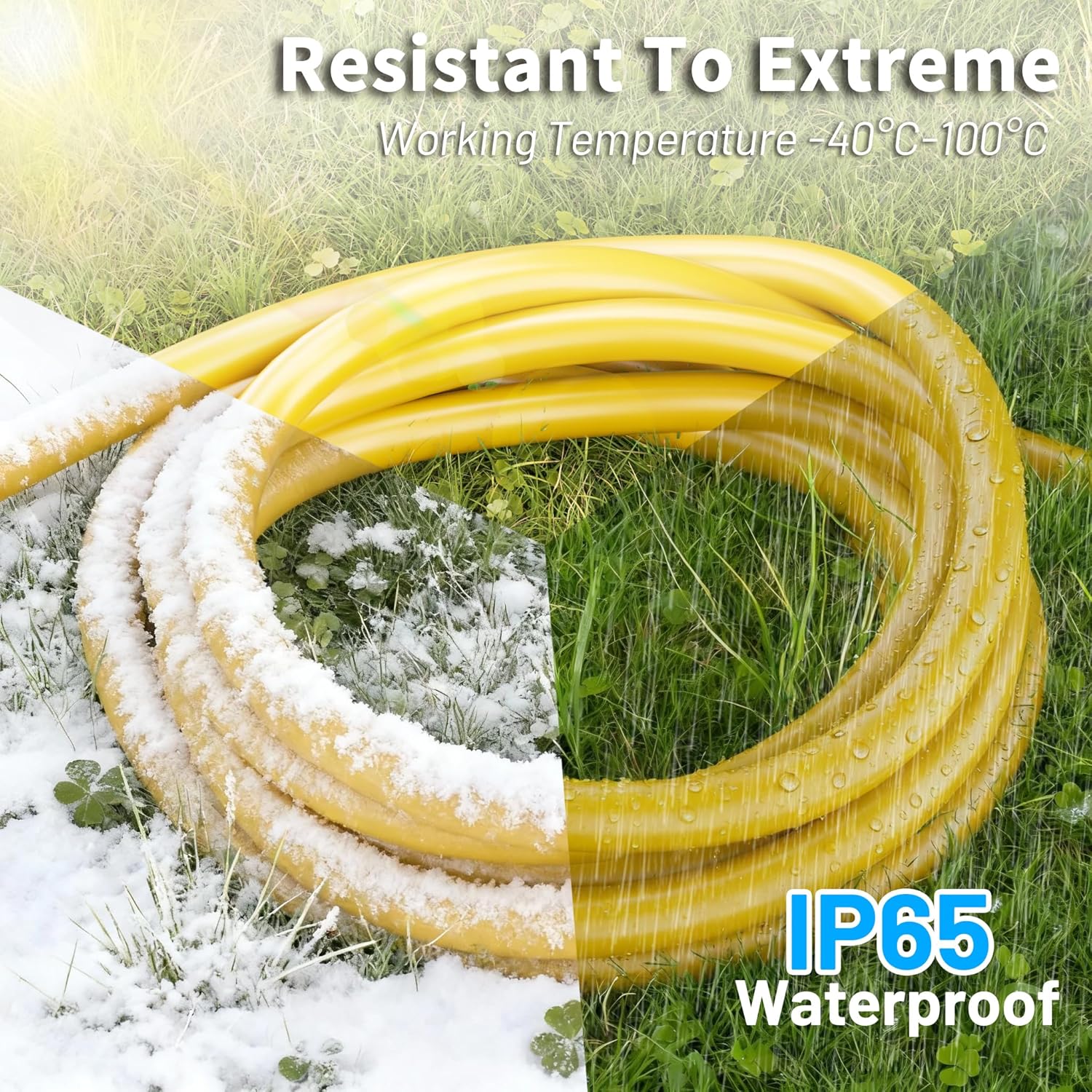 50FT 30 Amp Generator Cord, Outdoor Heavy Duty 4 Prong Extension Cord with Twist Lock, NEMA L14-30P/L14-30R, 30A 125/250V, 10 Gauge, STW, for Home Emergencies, RVs, ETL Listed, Yellow