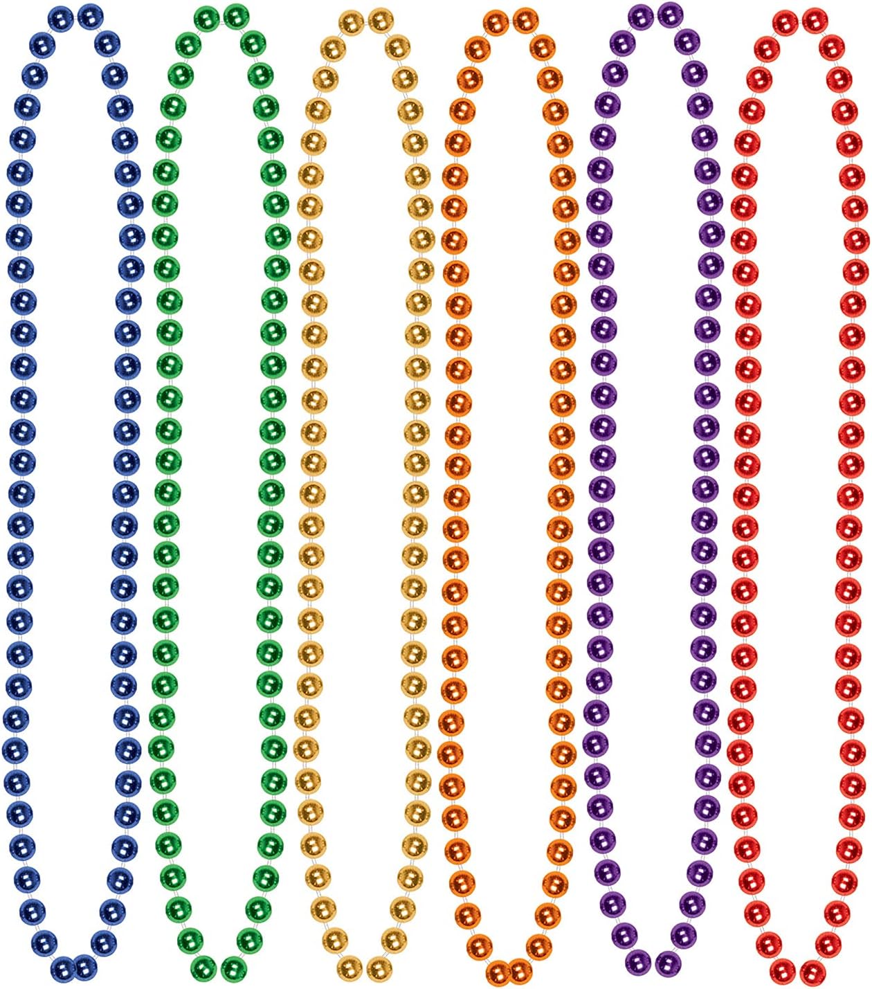 Beistle Bulk 720-Pack Small Round Party Beads, 7mm by 33-Inch, Assorted