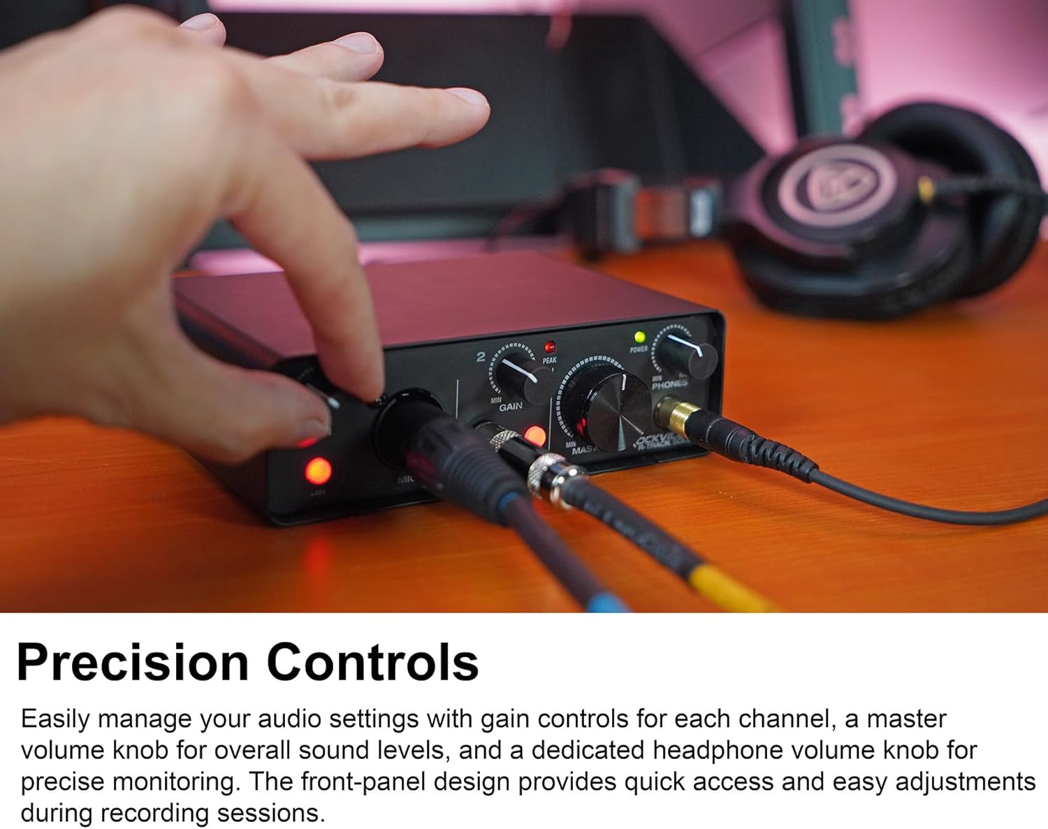 Rockville Bundle: Rockville R-TRACK SOLO Recording USB C Audio Interface 24Bit 192Khz+ASIO Drivers Bundle with Rockville RCM03 Pro Studio Recording Condenser Microphone Shock Mount (2 Items)