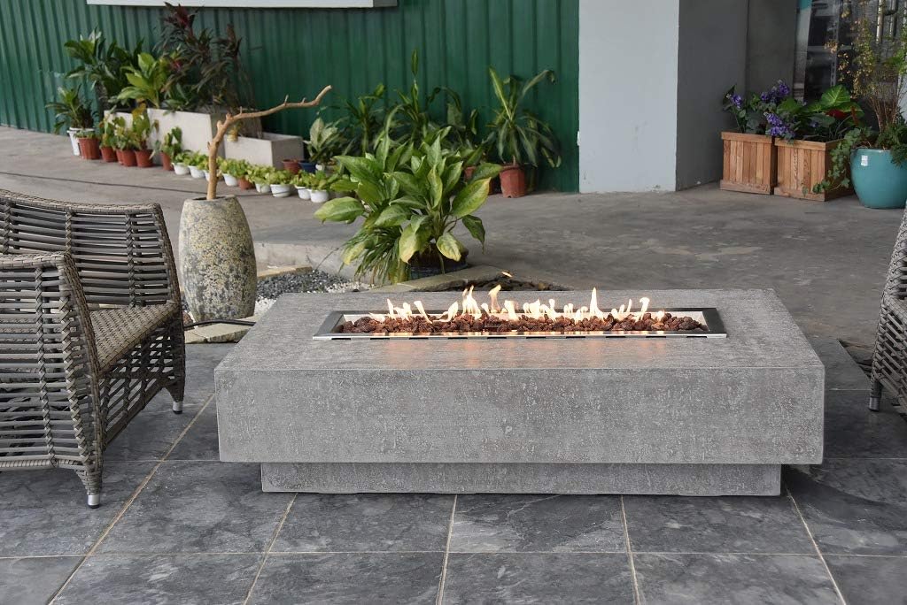 Fire Table Outdoor Fire Pit Hampton Fire Table with Elementi Brand-Propane