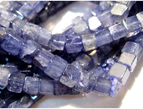 13 inch natural beads strand of 44294 smooth box iolite gemstone beads for DIY jewelry - necklace, bracelet, earring, ring.