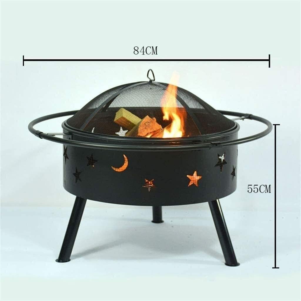 Outdoor Fire Pit Outdoor Fire Large Bonfire Wood Burning Patio Coal Grill Firepit for Outside Grill Charcoal Smokeless Grill with Spark