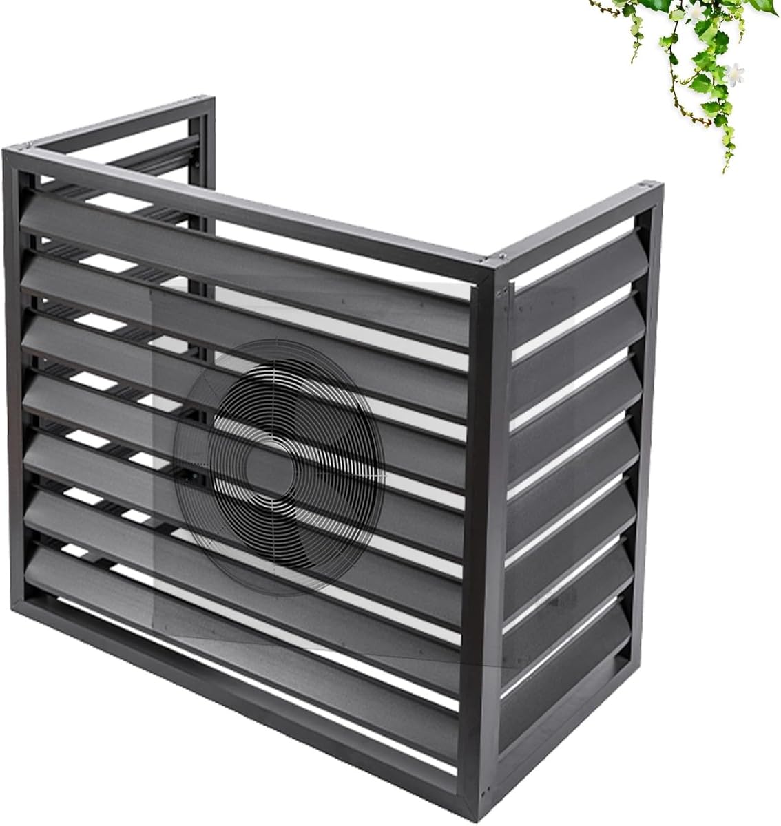 Air Conditioner Fence Screen Outdoor Flower Rack Aluminum Alloy Conditioning Cover For Outside Units Metal Plant Stand Privacy Screen 39.4*19.7*27.5/43.3*23.6*31.5in ( Color : Gray , Size : 110x60x80c