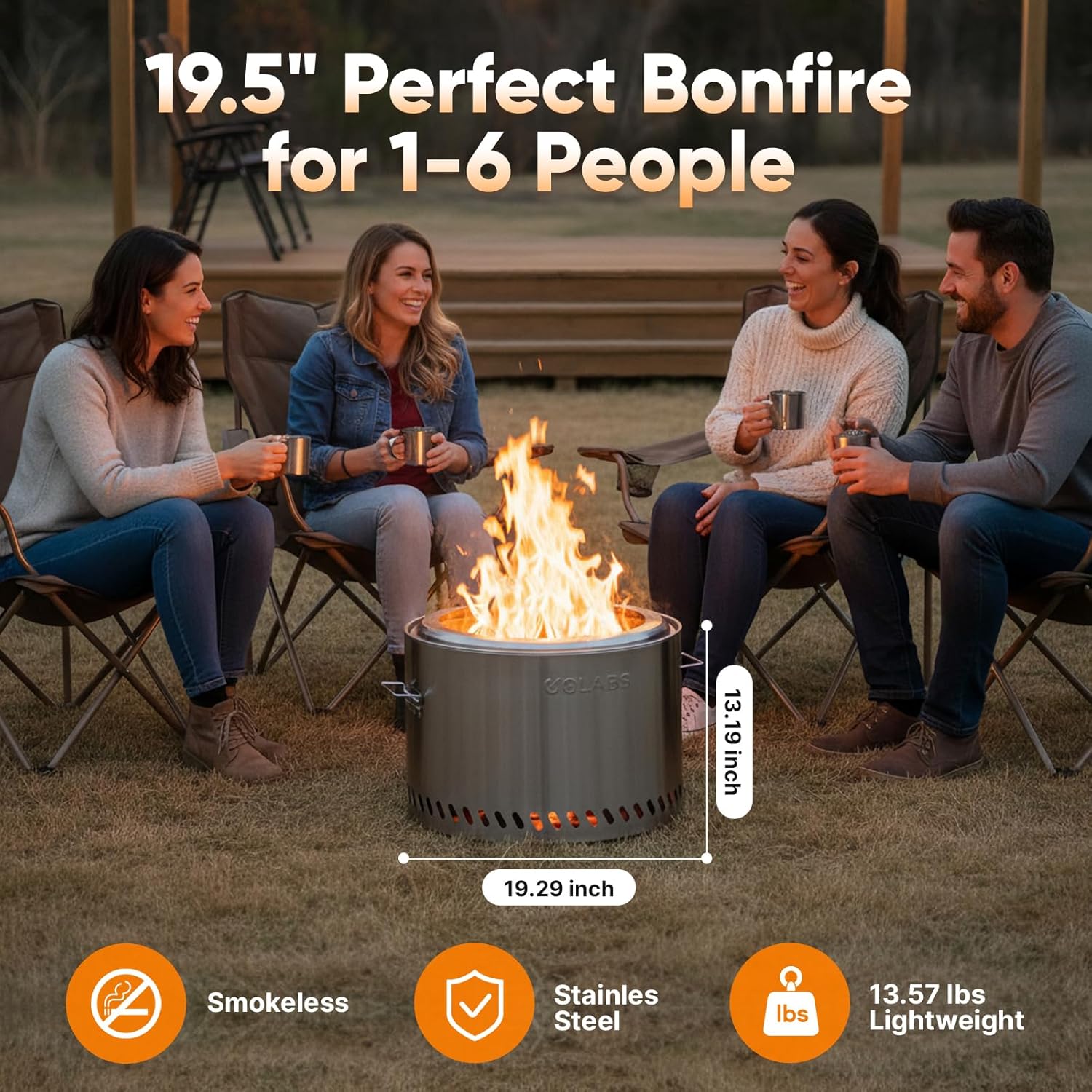 Golabs Smokeless Fire Pit 19.5