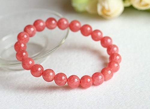 1 strands natural argentina pink red rhodochrosite stretch bracelet round 8mm beads 03197