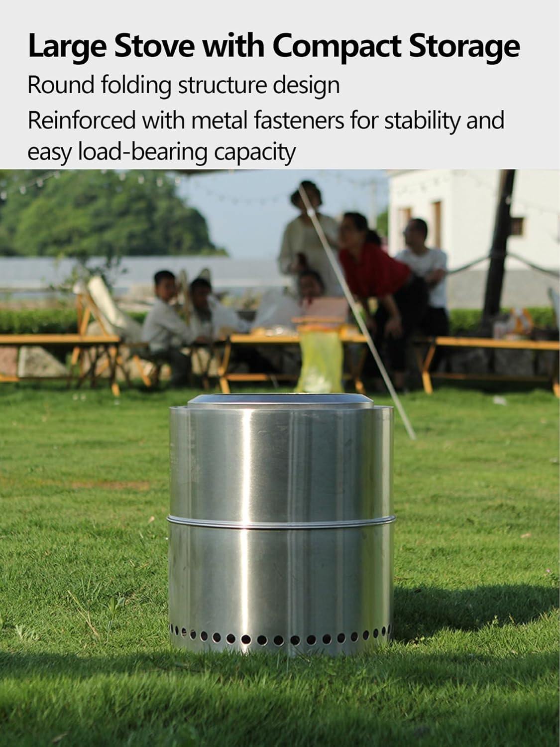 Smokeless Firepit Fire Pit Stainless Steel Fire Pits with Stand Carry Bag for Outdoor Backyard Patio Garden Picnic Camping Bonfire(直径50cm)